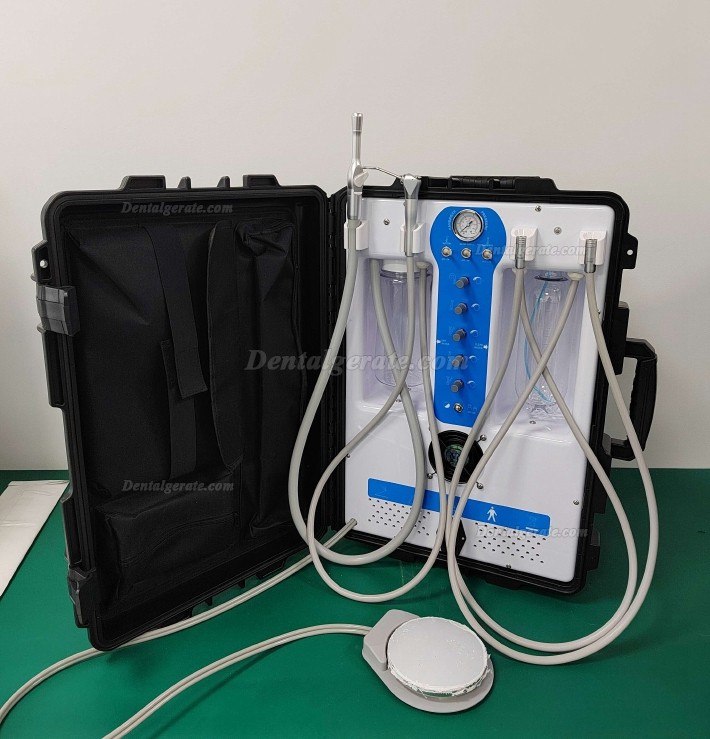 Greeloy&reg; GU-P204S Tragbare Dental Einheit (Kompressor + Saug + Triplex Spritze + HP Tube)